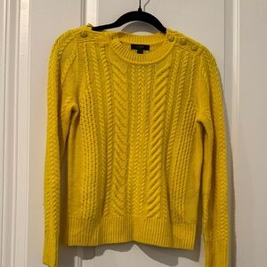 J. Crew Vibrant Yellow Cable Knit Sweater